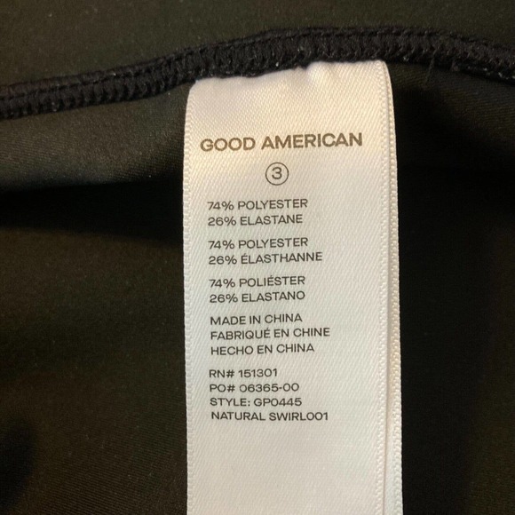 Good American Leggings Womens Sz 3 L Beige Zebra Stretch High Rise Pull On Pants - Picture 5 of 8